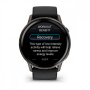 Мультиспортивные часы Garmin Venu 4, 45 мм, Slate with Black Silicone Band фото