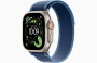Apple Watch Ultra 3, 49mm, Natural Titanium, Bright Blue Trail Loop M/L, MEWU4