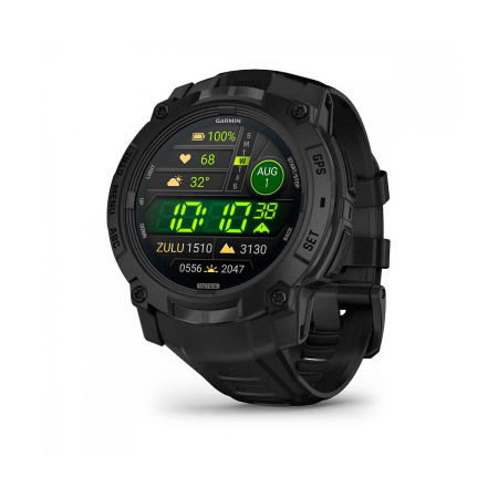 Мультиспортивные часы Garmin INSTINCT 3, 50 mm, AMOLED, Tactical Edition Black with Black Band
