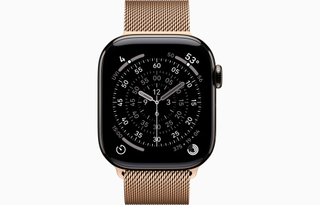 Apple Watch S11 46mm Gold Titanium / Gold Milanese loop M/L