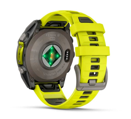 Умные часы Garmin Fenix 8, 47 мм, Solar, Sapphire Titanium, Yellow