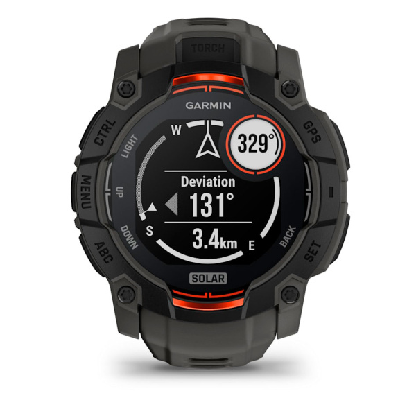 Мультиспортивные часы Garmin INSTINCT 3 Solar Black Charcoal Band, 50 mm
