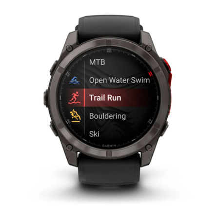 Умные часы Garmin Fenix 8 PRO, 51 мм, MicroLED, Sapphire, Carbon Gray DLC Titanium with Black/Pebble Gray Silicone Band фото