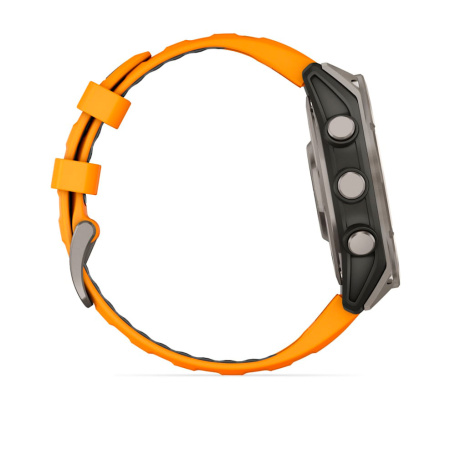 Умные часы Garmin Fenix 8, 47 мм, Amoled Sapphire Titanium with Spark Orange/Graphite Silicone Band