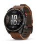 Умные часы Garmin Fenix 8, 51 мм Amoled, Sapphire Lens Carbon Grey DLC Tinanium With Chestnut Leather Band фото