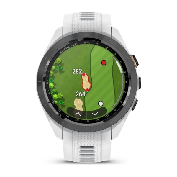 Garmin Approach S70 - 42 mm Black Ceramic Bezel with White Silicone Band