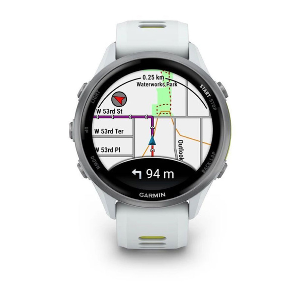 Мультиспортивные часы Garmin Forerunner 970 Titanium Whitestone with Amp Yellow Band