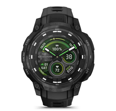 фотоМультиспортивные часы Garmin Instinct Crossover AMOLED Tactical Edition Black