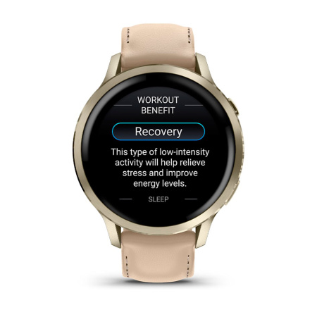 Мультиспортивные часы Garmin Venu 4, 41 мм, Lunar Gold with Bone Silicone Band and Light Sand Leather Band фото