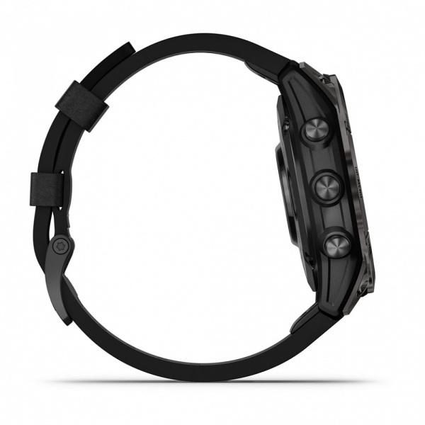Мультиспортивные часы Garmin Epix Pro (Gen 2) Sapphire Edition 47 мм, титановый, угольно-серый DLC, черный кожаный ремешок