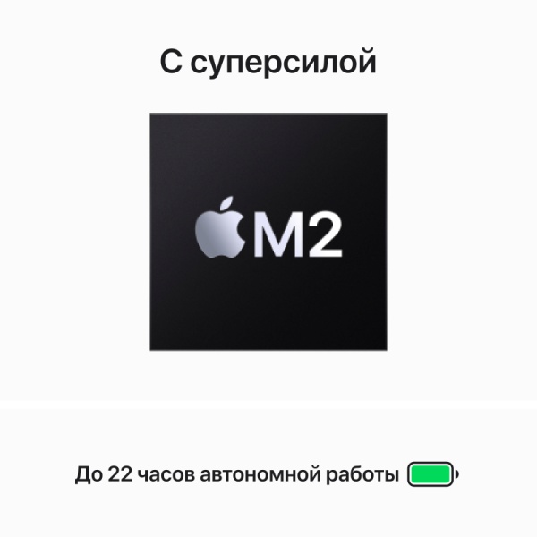 Apple MacBook Air 15" (M2, 8C CPU/10C GPU, 2023), 16 ГБ, 1 ТБ SSD, Midnight (полуночный черный)