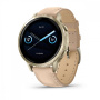 Мультиспортивные часы Garmin Venu 4, 41 мм, Lunar Gold with Bone Silicone Band and Light Sand Leather Band фото