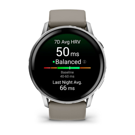 Мультиспортивные часы Garmin Venu 4, 45 мм, Silver with Silver Gray Silicone Band фото