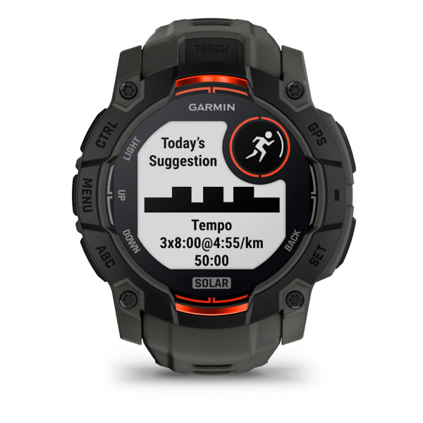 Мультиспортивные часы Garmin INSTINCT 3 Solar Black Charcoal Band, 50 mm