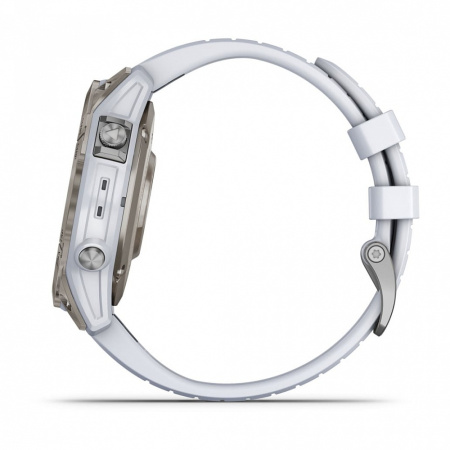 Мультиспортивные часы Garmin Epix Pro (Gen 2) Sapphire Edition 47 мм, титановый, белый DLC, белый ремешок