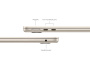 Apple MacBook Air 13" (M3, 8C CPU, 10C GPU, 2024), 24 ГБ, 512 ГБ SSD, Starlight («сияющая звезда»)
