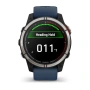 Мультиспортивные часы Garmin Quatix 7 Sapphire титановый с синим силиконовым ремешком