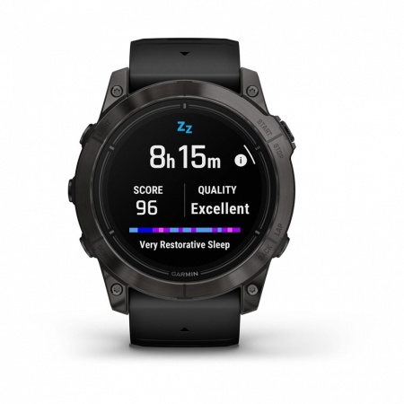 Мультиспортивные часы Garmin Epix Pro (Gen 2) Sapphire Edition 51 мм, титановый угольно-серый, DLC, черный силиконовый ремешок