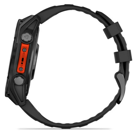 Умные часы Garmin Fenix 8, 47 мм, Amoled, Slate Gray with Black Silicone Band