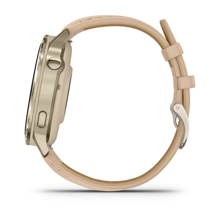 Мультиспортивные часы Garmin Venu 4, 41 мм, Lunar Gold with Bone Silicone Band and Light Sand Leather Band фото