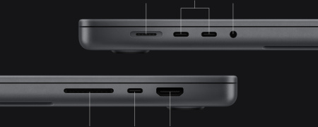 Фото Apple MacBook Pro 14" (M2 Pro 12C CPU, 19C GPU, 2023) 32 ГБ, 2Tb SSD, Space Gray (серый космос)