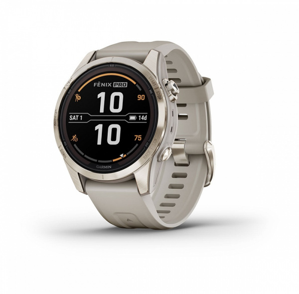 Мультиспортивные часы Garmin Fenix 7S Pro Sapphire Solar Soft Gold