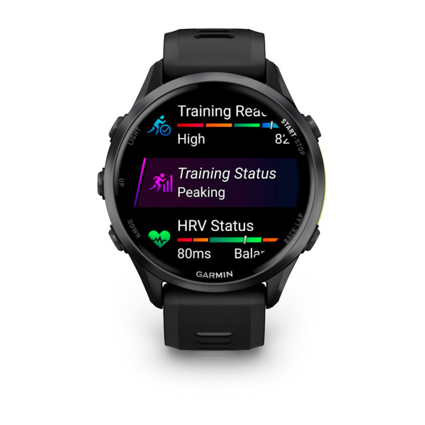 Часы Garmin Forerunner 970 Carbon Gray DLC Titanium Black / Translucent Whitestone Band