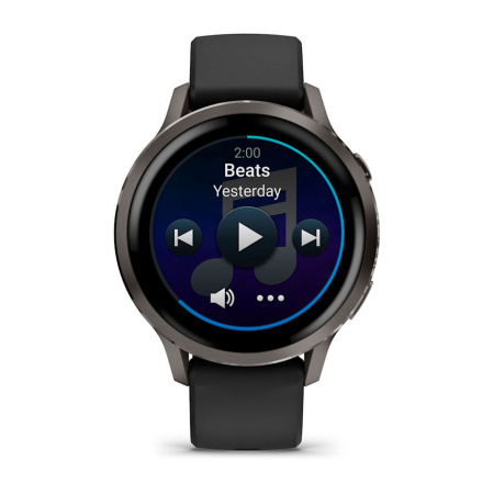 Мультиспортивные часы Garmin Venu 4, 41 мм, Slate with Black Silicone Band фото