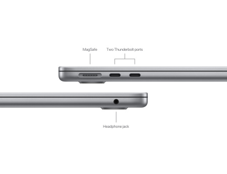 Apple MacBook Air 13" (M3, 8C CPU, 10C GPU, 2024), 24 ГБ, 512 ГБ SSD, Space Gray (серый космос)