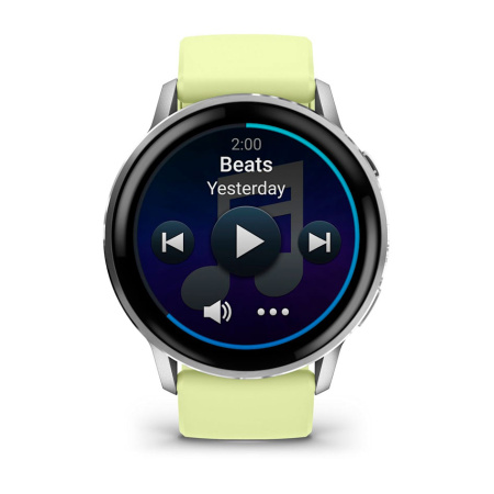 Мультиспортивные часы Garmin Venu 4, 45 мм, Silver with Citron Silicone Band фото