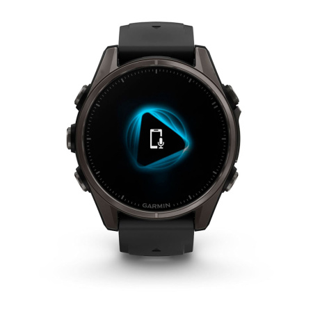 Garmin Fenix 8, 43мм, Amoled Sapphire Carbon Gray DLC Titanium with Black/Pebble Gray Silicone