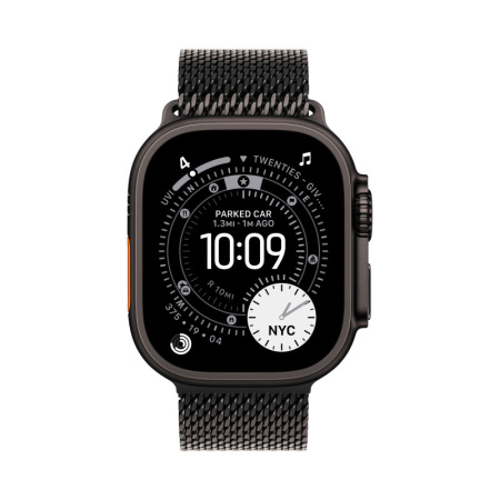 Apple Watch Ultra 3, 49mm, Black, Black Milanese Loop, L