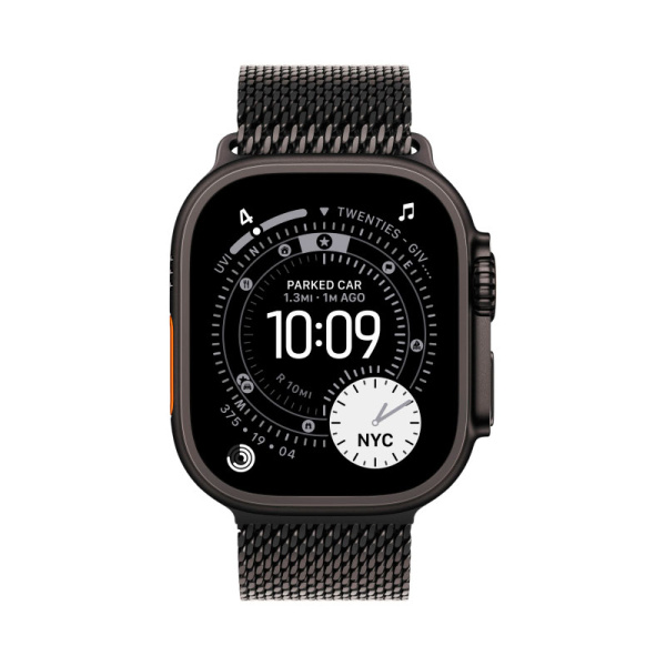 Apple Watch Ultra 3, 49mm, Black, Black Milanese Loop, L
