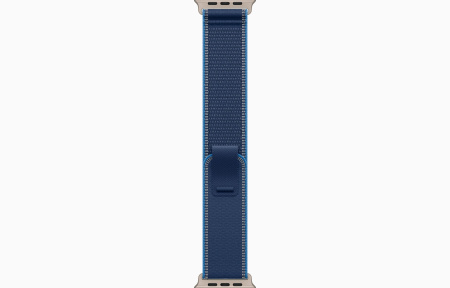 Apple Watch Ultra 3, 49mm, Natural Titanium, Bright Blue Trail Loop M/L, MEWU4