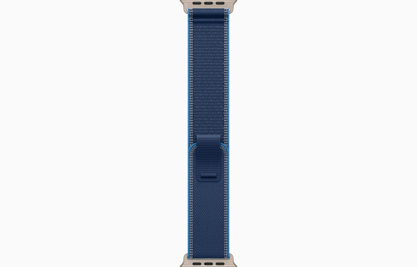 Apple Watch Ultra 3, 49mm, Natural Titanium, Bright Blue Trail Loop M/L, MEWU4