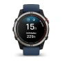 Мультиспортивные часы Garmin Quatix 7 Sapphire титановый с синим силиконовым ремешком