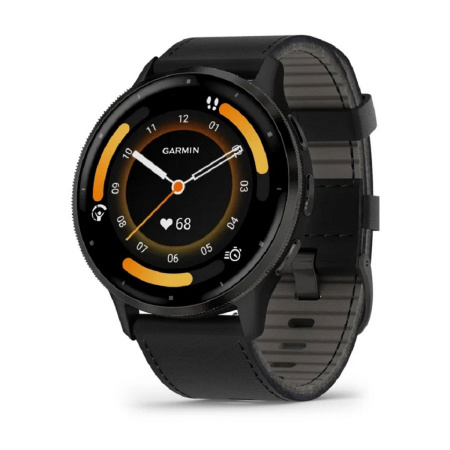 Мультиспортивные часы Garmin Venu 3 Slate Stainless Steel Bezel with Black Case and Silicone Band фото