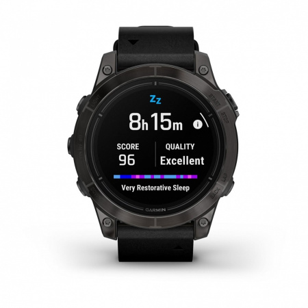 Мультиспортивные часы Garmin Epix Pro (Gen 2) Sapphire Edition 47 мм, титановый, угольно-серый DLC, черный кожаный ремешок