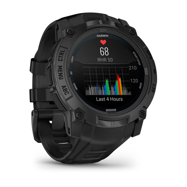 Мультиспортивные часы Garmin INSTINCT 3, 50 mm, AMOLED, Tactical Edition Black with Black Band