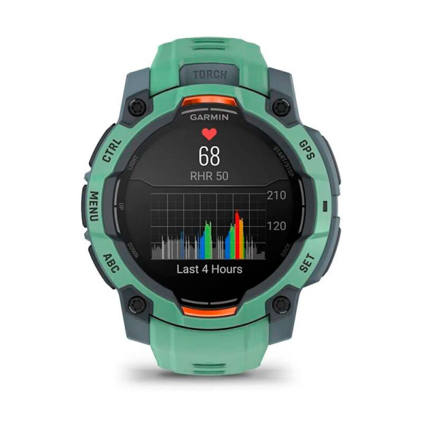 Мультиспортивные часы Garmin INSTINCT 3 AMOLED Neo Tropic, 45 mm