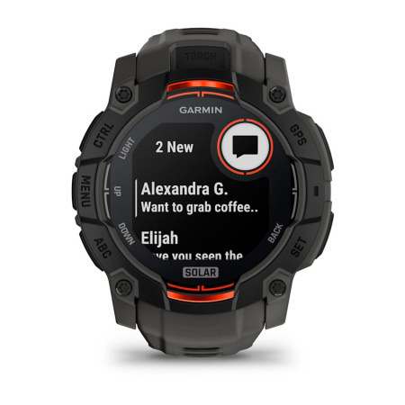 Мультиспортивные часы Garmin INSTINCT 3 Solar Black Charcoal Band, 50 mm