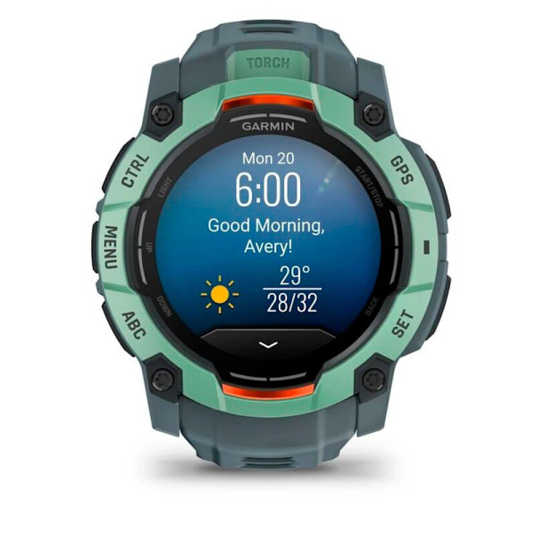 Мультиспортивные часы Garmin INSTINCT 3 AMOLED Neo Tropic Twilight Band, 50 mm