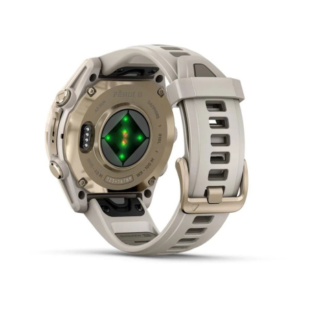 Умные часы Garmin Fenix 8, 43 мм, Amoled, Sapphire, Soft Gold with Fog Gray/Dark Sandstone Silicone Band фото