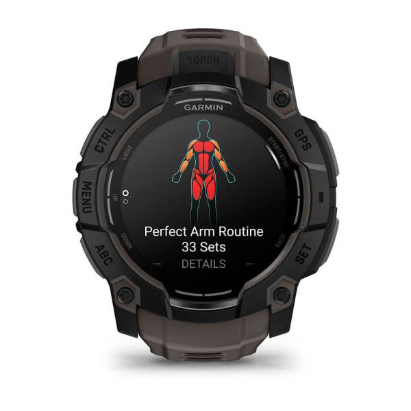 Мультиспортивные часы Garmin INSTINCT 3 AMOLED Black Charcoal Band, 50 mm