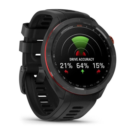 Garmin Approach S70 - 47 mm Black Ceramic Bezel with Black Silicone Band