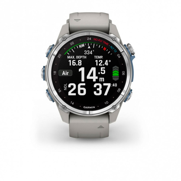 Мультиспортивные часы Garmin Descent MK3 Stainless Steel Fog Gray