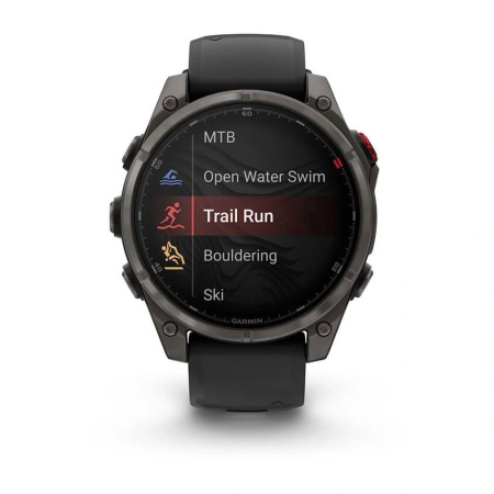 Умные часы Garmin Fenix 8 Pro, 51 мм, Amoled Sapphire Lens Tinanium With Graphite/Black Silicone Band фото