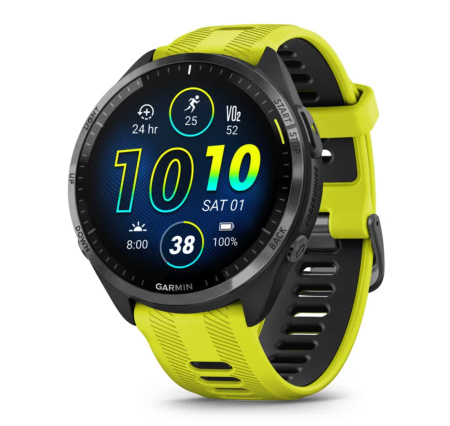 Фото Мультиспортивные часы Garmin ForeRunner 965 Carbon Gray Amp Yellow band 