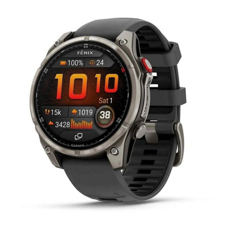 Умные часы Garmin Fenix 8 Pro, 51 мм, Amoled Sapphire Lens Carbon Grey DLC Tinanium With Black/Pebble Gray фото