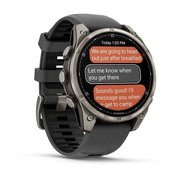 Умные часы Garmin Fenix 8 Pro, 47 мм, Amoled Sapphire Lens Tinanium With Graphite/Black Silicone Band фото